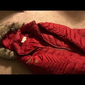 michael kors red winter down coat